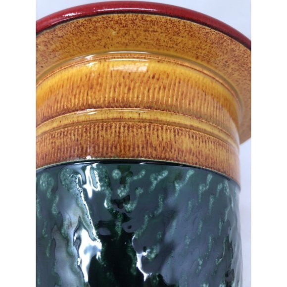 1998 Hand Thrown Tapered Art Pottery Vase Artist Signed High Gloss Glaze 10" - Picture 3 of 11